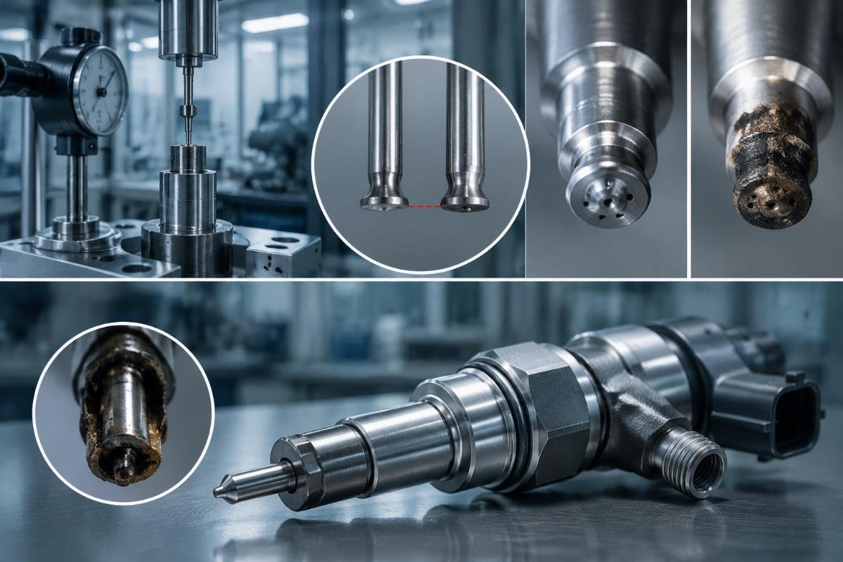 0.05mm plunger deviation causing fuel injector clogging Plunger tolerance impact on injector fouling