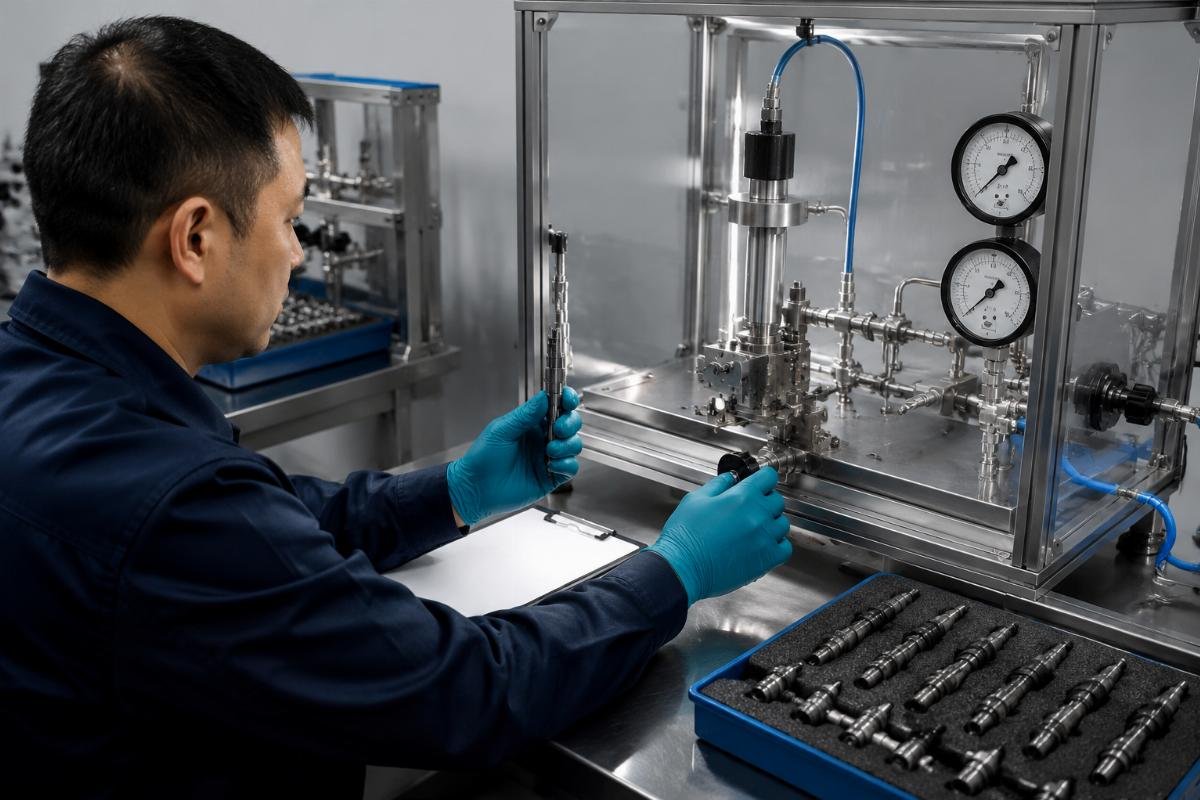 Factory-approved delivery valve diagnosis steps Delivery valve pressure testing protocol
