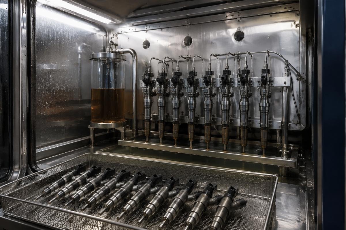 Marine-grade common rail injector corrosion testing