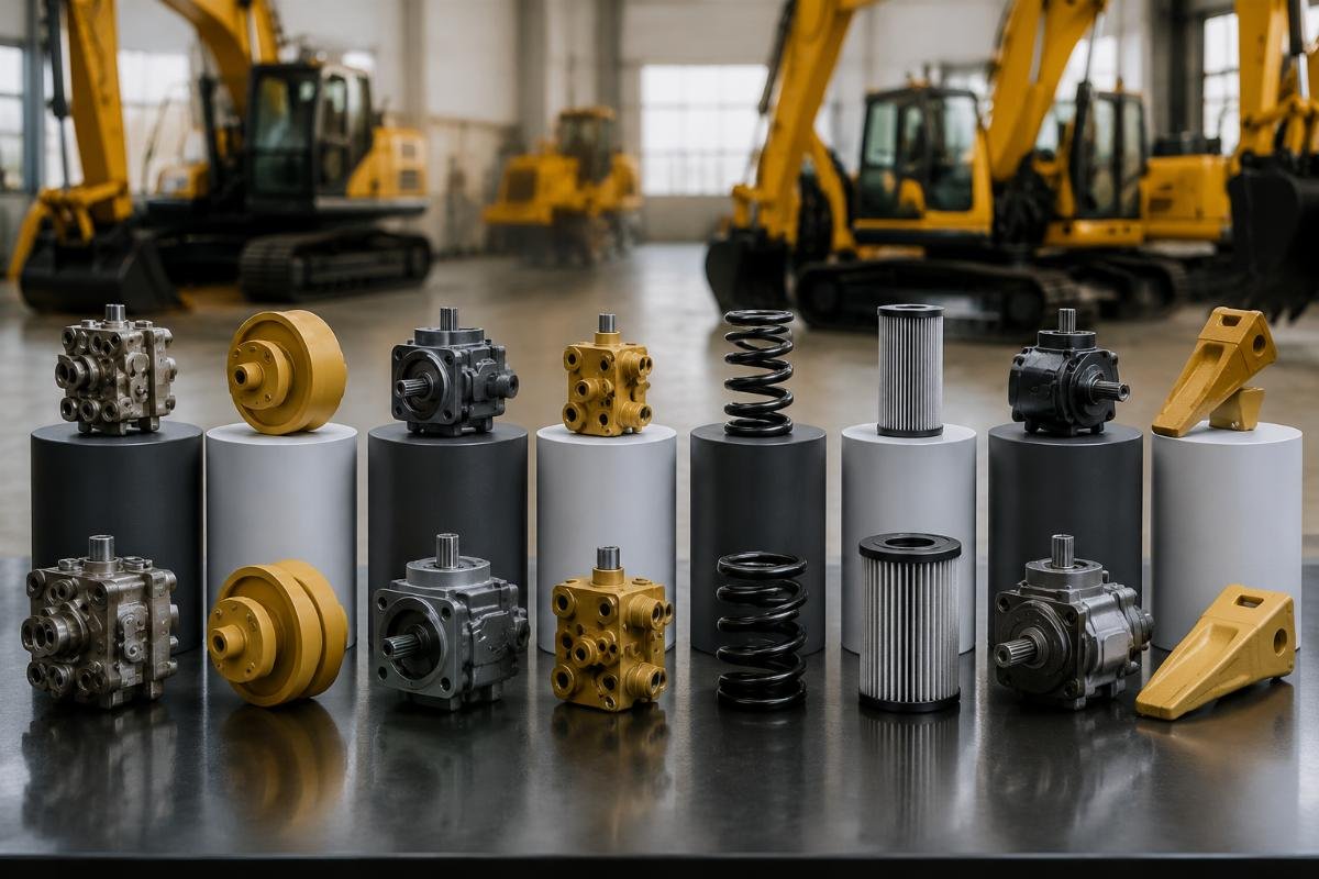 2025 excavator parts price comparison chart comparing aftermarket and OEM cost tiers across 8 core categories