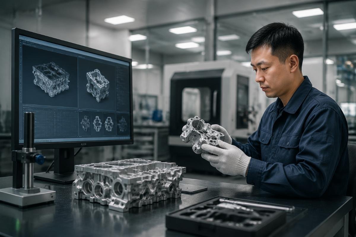 aftermarket part quality check workflow Digital part matching interface showing part number cross-reference with machine model parameters