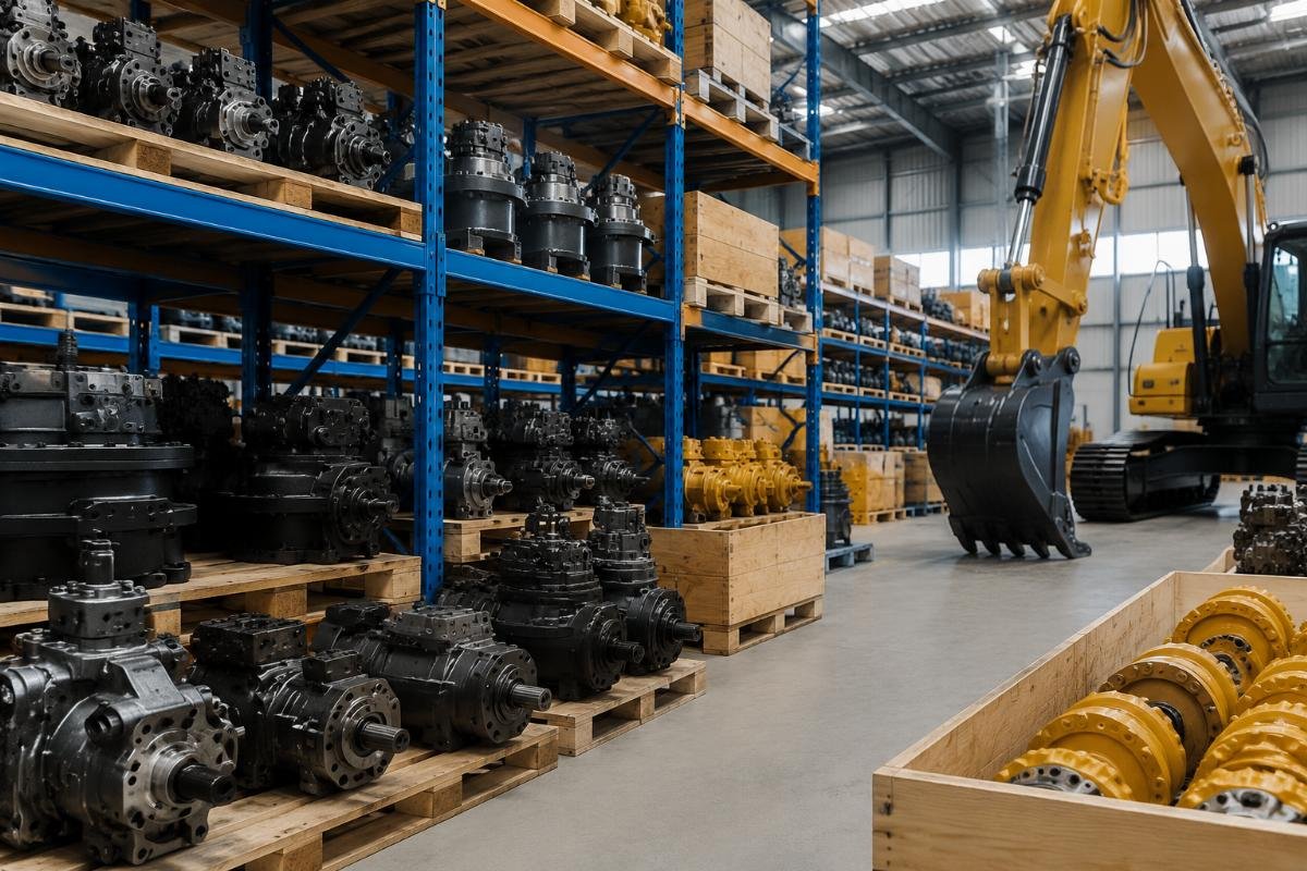 Sany excavator aftermarket parts stocked in a Guangzhou warehouse