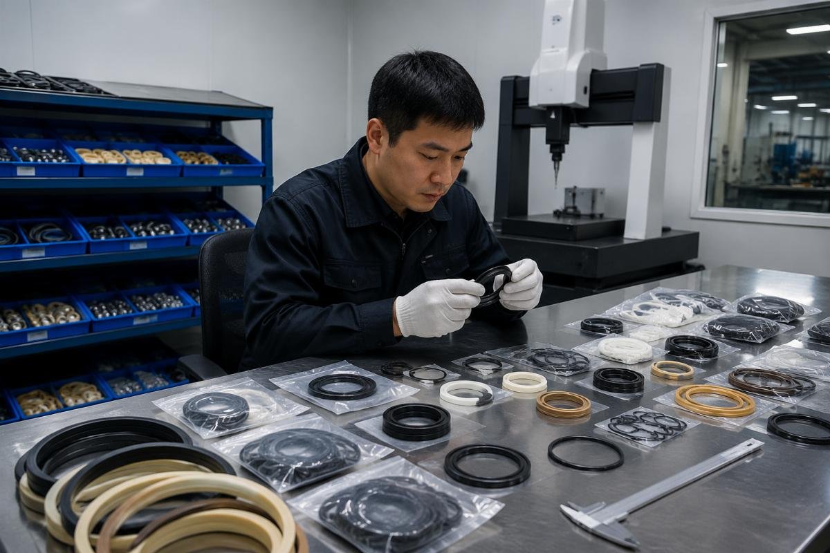 White label importer testing Komatsu PC400 seal kits for quality compliance