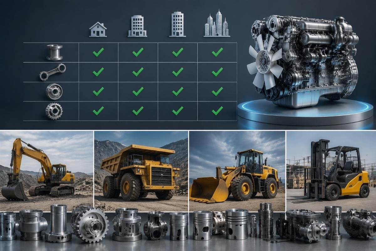 Single source supply suitability for all heavy equipment business segments Benefit matrix for single-source parts supply across different business sizes